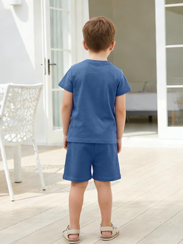 Toddler Baby Boy Summer Clothes Letter T Shirt Elastic Waist Shorts with Pockets 2Pcs Casual Outfit - Image 3