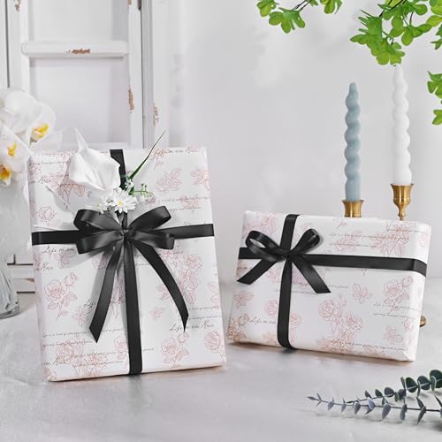 Image of Double Face Black Satin Ribbon 1 /2 inch X 50 Yards Polyester Black Ribbon for Gift Wrapping Very Suitable for Weddings Party Invitation Decorations and More