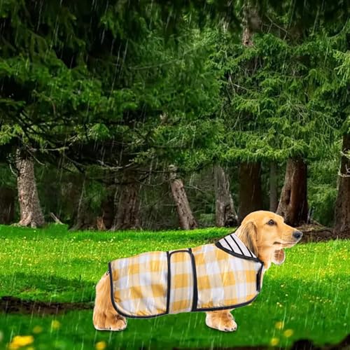 Imperméable veste pour chien teckel léger ajustable jaune