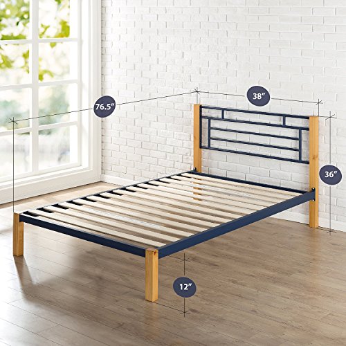 Image of Zinus Epic Metal & Wood Platform Bed with Wood Slat Support, Twin