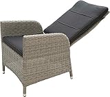 Ploß Diningsessel Catania Grau – Polyrattan Gartensessel stufenlos verstellbare Rückenlehne - 4