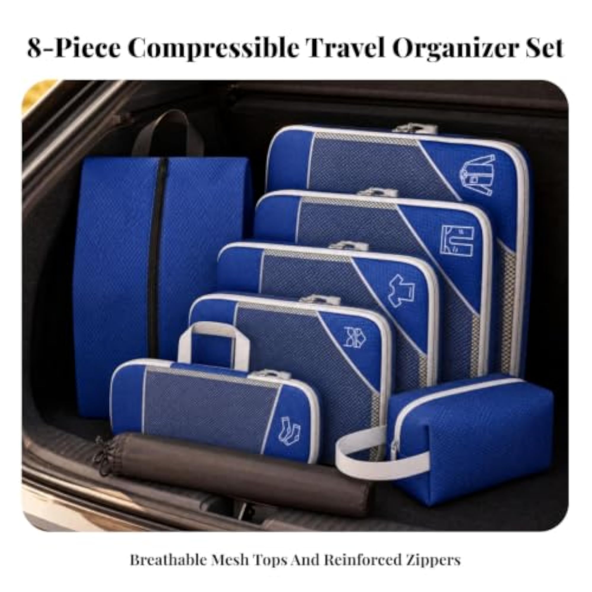 8 Pieces Nylon Travel Storage Organizer