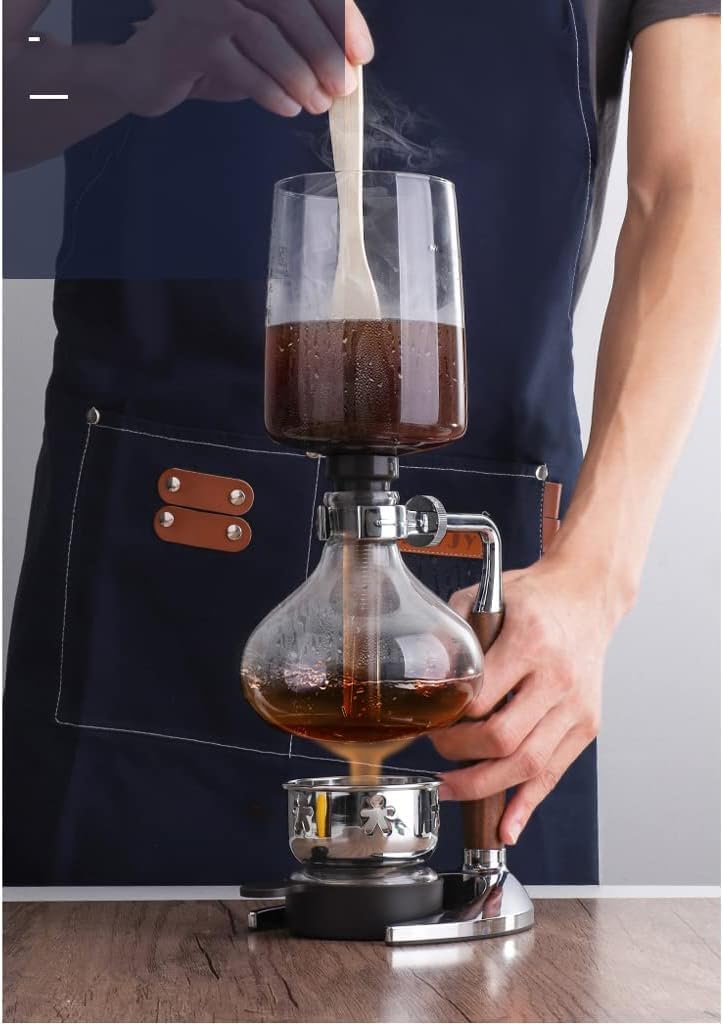 Manual Coffee Maker | Retro Vacuum Glass Siphon Pot | 3-5 Cups Capacity | Tabletop Percolator for Coffee & Tea Brewing