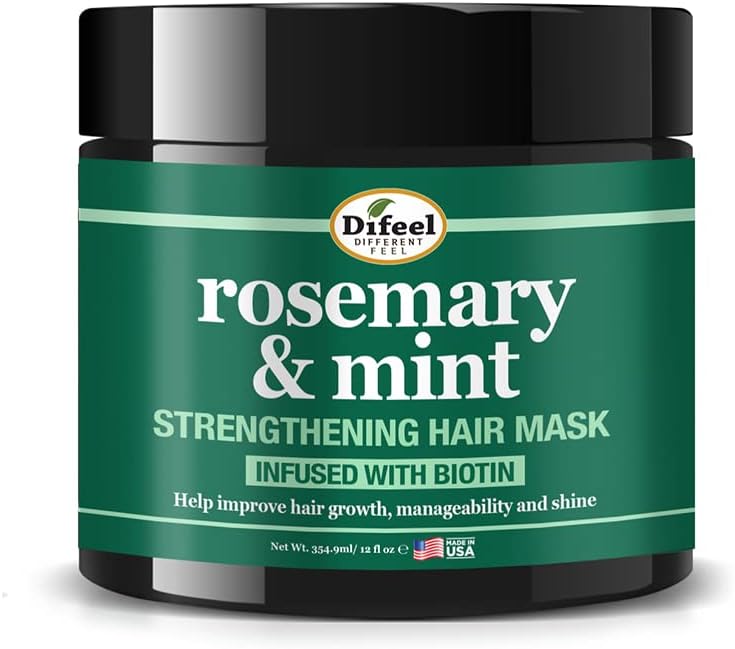 Rosemary and Mint Strengthening Hair growth Mask with Natural Rosemary Oil and Biotin 12 oz.