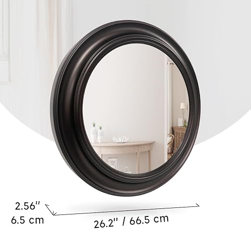 Miniatura 7 de Presentime & Co. Espejo de pared Clifton inOutdoor Farmhouse de 26 pulgadas, espejo de vidrio HD sin distorsión, espejo de granja y arte de pared