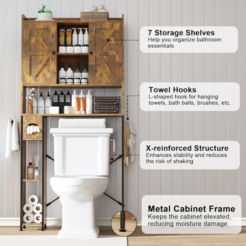Over-The-Toilet-Storage-Cabinet-Farmhouse-Storage-Cabinet-Over-Toilet-with-2-Barn-Doors-Space-Saving-Toilet-Cabinet-with-Toilet-Paper-Holder-and-Metal-Feet-for-Bathroom-Laundry-Rustic-Brown