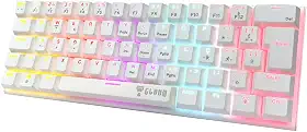 Teclado 60% Mecânico Gamer Switch Red Anti-Ghosting Função Macro + Software USB ABNT2 292x105mm Clanm (Snow Walker Branco)