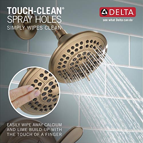 Delta Faucet Lahara 14 Series Single-Handle Tub And Shower Trim Kit, Shower Faucet With 5-Spray Touch-Clean Shower Head, Champagne Bronze T14438-Cz (Valve Included) #TOP3