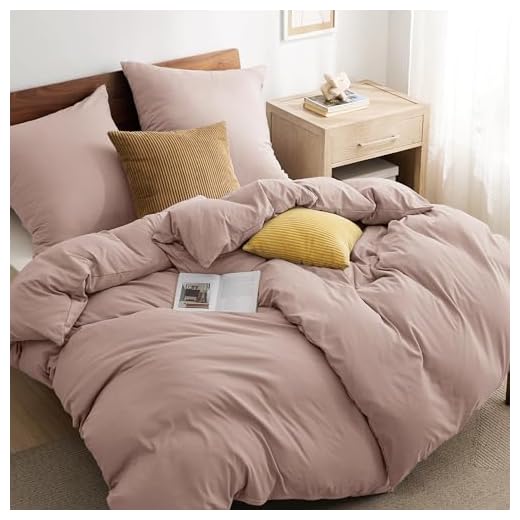 BEDSURE Bettwäsche 135x200 4teilig Rose - 2 Bettbezüge 135x200 cm 2 Kissenbezüge 80X80 cm, ÖKO-TEX Bettwäsche-Sets Adobe Rosa Polyester Mikrofaser mit Reißverschluss