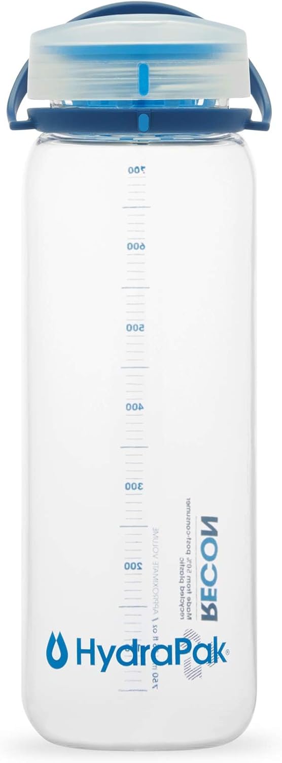 HydraPak Recon Twist & Sip - Wide Mouth Recycled Plastic Water Bottle (24oz or 32oz) - Eco Friendly, BPA Free, Easy Carry