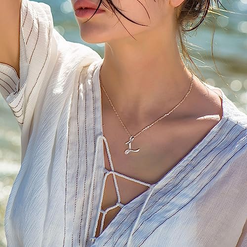EUDORA Sterling Silver Initial Necklaces for Women, Classic 26 Letter Neckless Gifts for Girls, Sister, Mother Daughter, 18 inch Chain4