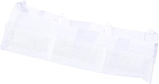 Extra Large Bath Toy Organizer, High Grade Polyester Mesh Storage Bag for Kids Toys, with Quick Water Drainage and Machine Washable, Fits 24.8x6.3x7.9in Bathtub (White Three Grid)