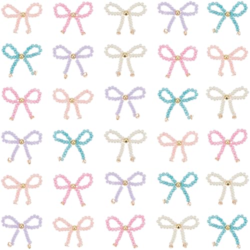 Breloques nœud en verre de 5 couleurs SUNNYCLUE pour la création et fabrication de bijoux