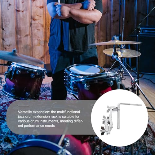 Abrazadera para Rack de Batería LIFKOME con Soporte para Cowbell y Varilla Curvada Expandible para Montura en Aro de Bombo y Extensión de Platillo para Configuración de Percusión miniatura 6