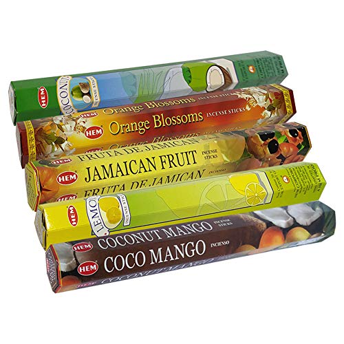 Hem Incense Sticks Variety Pack #10 And Incense Stick Holder Bundle With 5 Popular Fruity Fragrances #TOP3