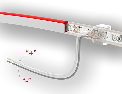 Miniatura 4 de 8 conectores LED para tira de luces de 2 pines, letrero de neón de bricolaje, conector sin soldadura a presión para 12 V CC, LED neón flexible de un