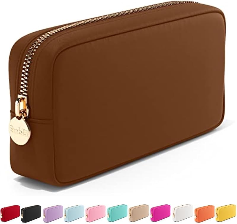 Necessaire Embla de Nylon com Zíper, Chocolate
