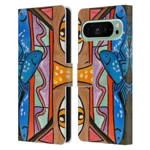 Head Case Designs Officially Licensed Wyanne Kitty with Fish Bowl Hat Cat Leather Wallet Case Compatible with Google Pixel 9 Pro XL