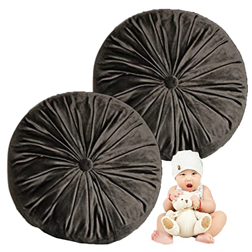 JNQLLDS Cojines para Silla, Cojín de vellón holandés Redondo y sólido para Silla, cojín Decorativo para sofá, Sala de Estar, Dormitorio (E 38 cm/15 Pulgadas (Juego de 2))