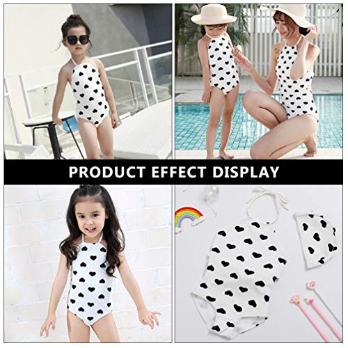 VALICLUD 2Pcs Crianças Meninas Set Swimwear Halter Pescoço Top Cópia Do Coração Crianças Haler Maiôs