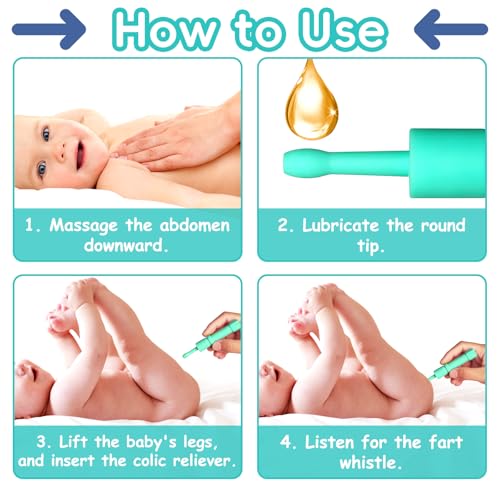 Image of Gas and Colic Reliever for Babies, Baby Gas Colic Relief, Natural Solution for Baby Colic and Gas Relief, Safe & Effective Instant Constipation Relief for Babies, 20 Count (Green)