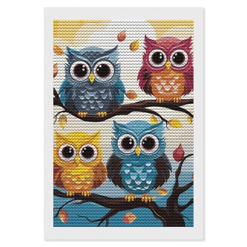 Kit peinture diamant 5D hiboux pour débuter les loisirs créatifs