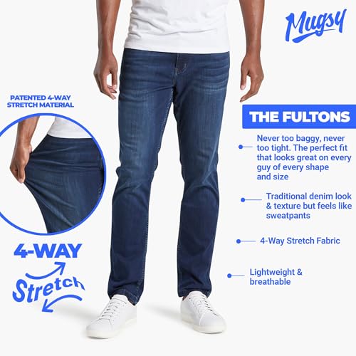 Mugsy Mens Jeans, Classic Fit, Stretch Denim Jeans for Men, Comfortable, 4-Way Stretch, Flexible Pants, Size Up If Needed3