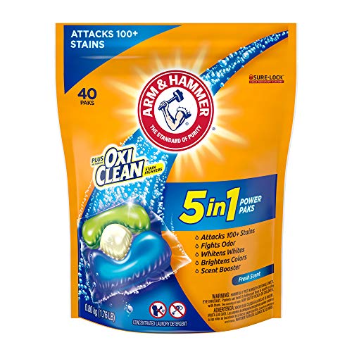 Image of ARM & HAMMER plus OxiClean 5-in-1 Power Paks, 40 Count (Packaging may vary)