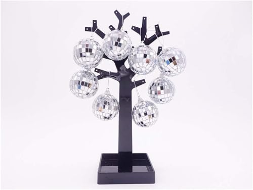 Miniatura 2 de 24 piezas plateadas de 2 pulgadas de espejo, bola de discoteca, decoración de árbol de Navidad