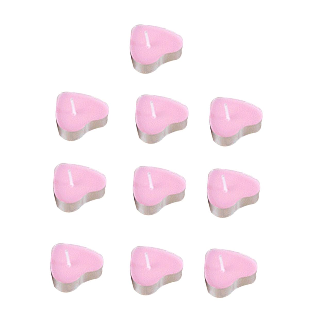 Cabilock 50pcs Smoke-Free Romantic Heart-Shaped Candles for Wedding Festival, Paraffin Wax Candles for Romantic Atmosphere Celebration Decor