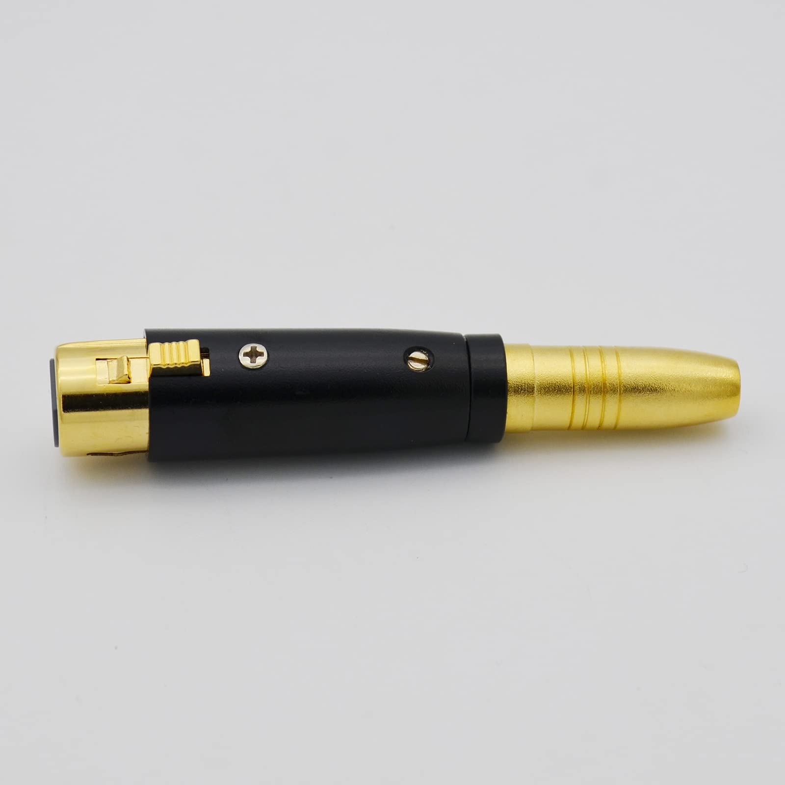 Adattatore audio XLR femmina a TRS femmina da 6,35 mm, placcato oro XLR a 3 pin a presa da 6,35 mm, connettore audio bilanciato per microfono DJ, confezione da 2, nero