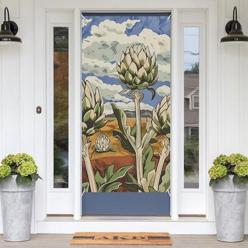 Bannière de porte d'artichauts 178x90 cm pour décoration de porche saisonnière