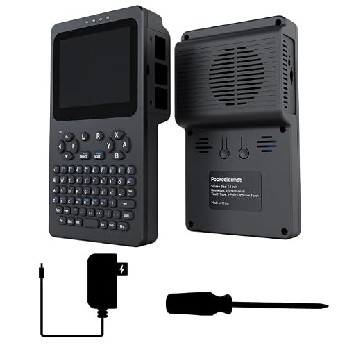 Portable Handheld Linux Terminal with 3.5inch Touch Display, 640 × 480 Resolution, Supports Raspbery Pi 4B / 5 Portable Development and Debugging Devices (PocketTerm35-Pi5)