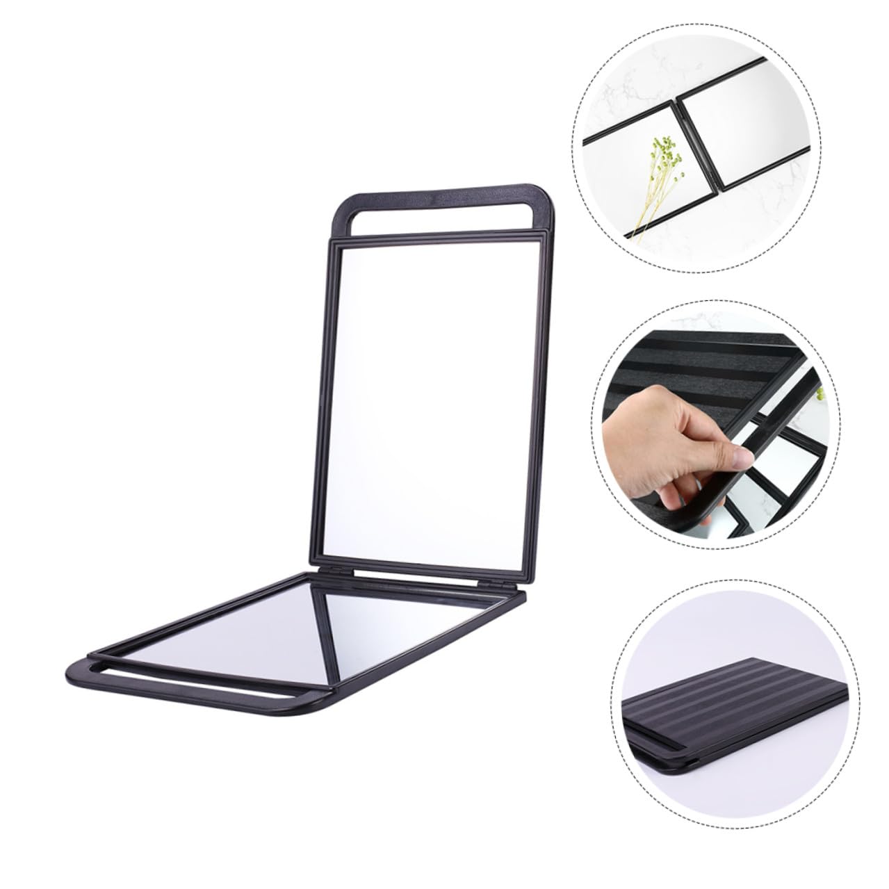 Alipis Praktischer Doppelter Klappspiegel in Übergröße Für Friseure Und Makeup Mit Klarem Langlebigem Glas Reise Und Handspiegel Für Kosmetik Und Salon