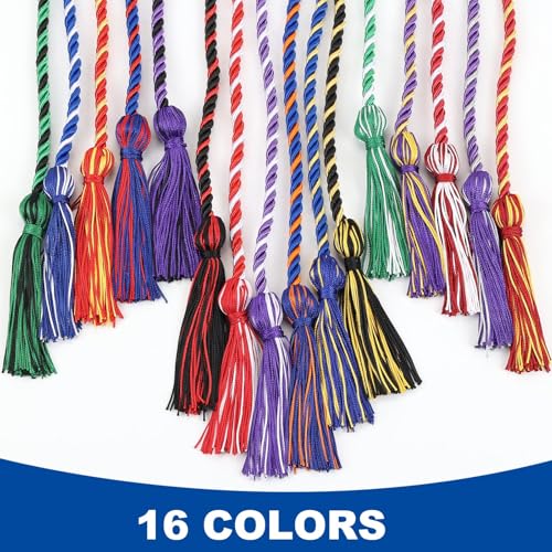 Image of Graduation Honor Cord 68 inch Grad Braided Honor Cords with Tassel Honor Rope Grad Cords for Graduation Students Bachelor Master Doctoral Gown Grad Decor (Purple and Silver)