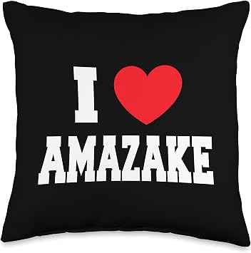 I Love Amazake Throw Pillow