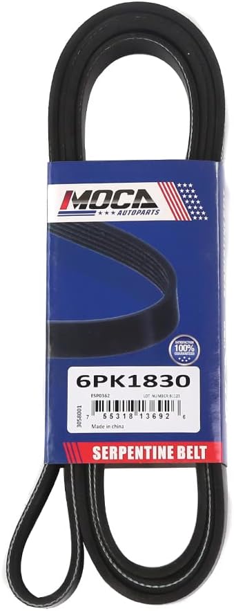 6PK1830 Serpentine Belt fit 06-11 for BMW Z4 3.0L, 98-00 for Ford Contour 2.5L, 98-00 for Mercury Mystique, 04-06 for Suzuki Verona 2.5L, 96-98 for Buick Riviera, 98-99 LSS, Bonneville 3.8L