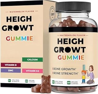 Gommose per la crescita in altezza | Gomme gommose vitaminiche per aumentare l'altezza, multivitaminico per bambini, adolescenti, ragazzi e ragazze, adulti, bianco