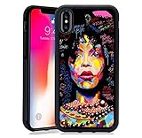 for iPhone XR Case -Black Girls, African American Women Girls Slim Fit Design-Soft TPU+Luxury Tempered Mirror Protective for iPhone XR Case (F)