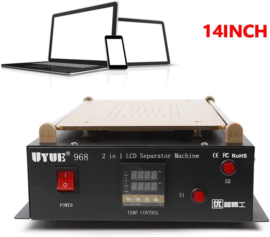 14’’ LCD Screen Separator Machine,Repair LCD Screen Compatible Ipad iPhone Smartphone, Phone Screen Separation Equipment Repair Tools Heat Plate 600W