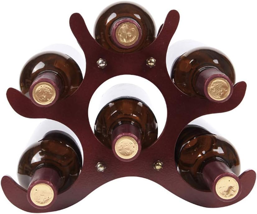 Wine Rack 6 Wine Bottles Holder Wooden Wine Rack Storage Rack Display Shelf Free Standing Wine Bottle Holder Organiser for Countertop Cabinet Kitchen Dining Room Bar Home Kitchen Decoration Ornament - Image 3