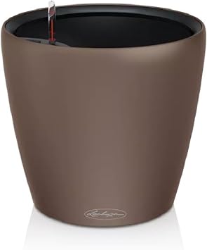 Lechuza Classico Color LS 43 Nutmeg, Self-Watering Round Planter, D16.9 H15.4 in