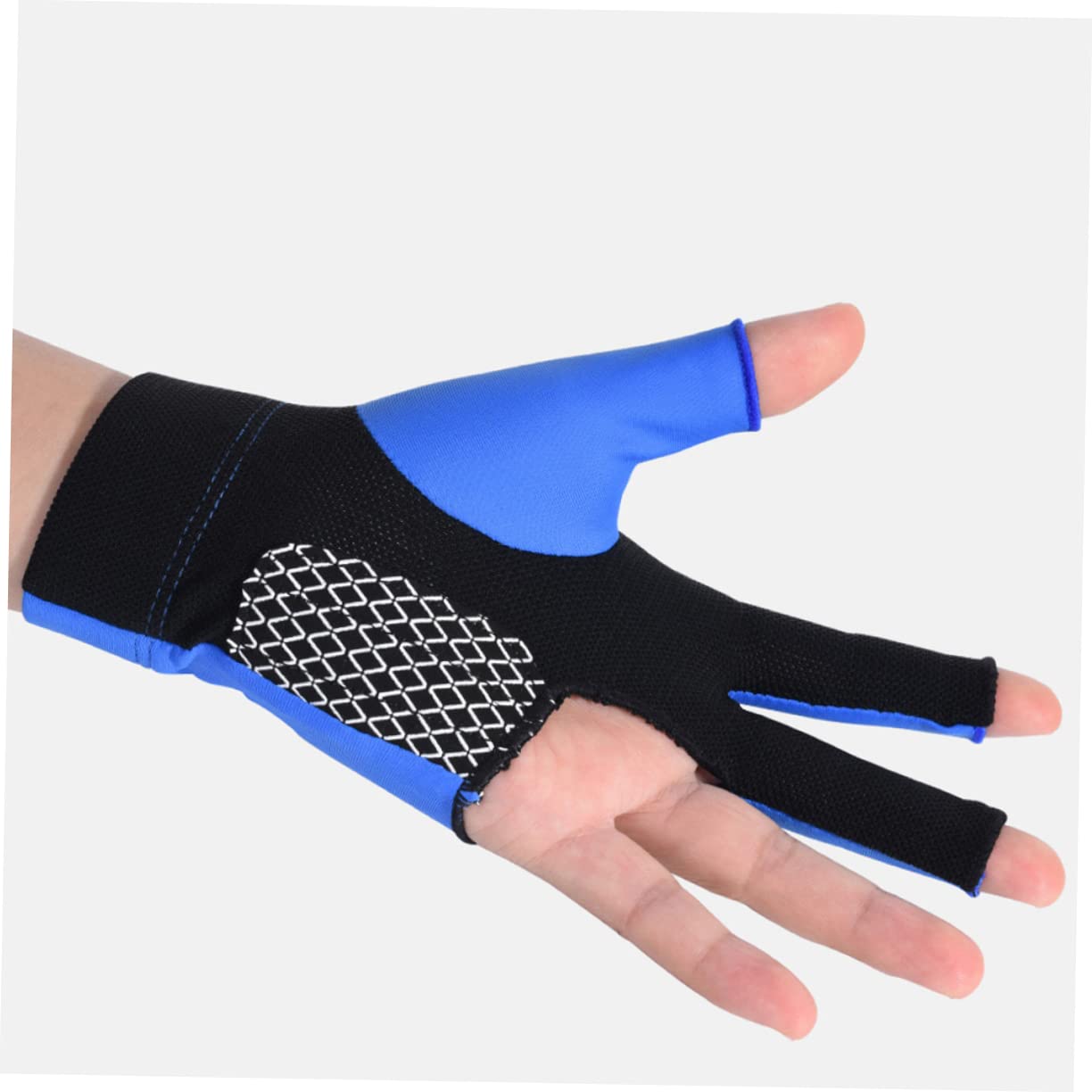Gogogmee Fingers Billiards Glove Slip Elastic Snooker Glove for Men Women Breathable Wear Resistant Blue for Sports Billiard Training