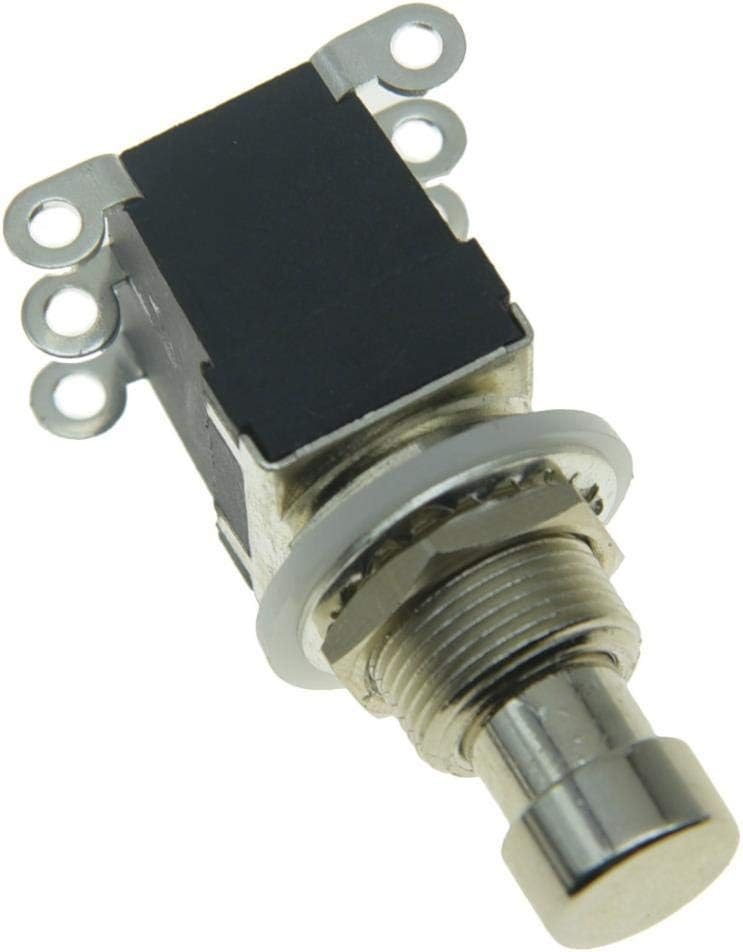 KAISH Pack of 10 Latching Stomp Push Button 6-Pin DPDT Side Terminals Guitar Effect Pedal Switch Footswitches Black