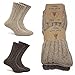 Produktbild MOUNTREX Alpaka Socken, Wollsocken für Damen, Herren - Stricksocken - 2 Paar, Beige/Braun (Dick - wie gestrickt), 47-50