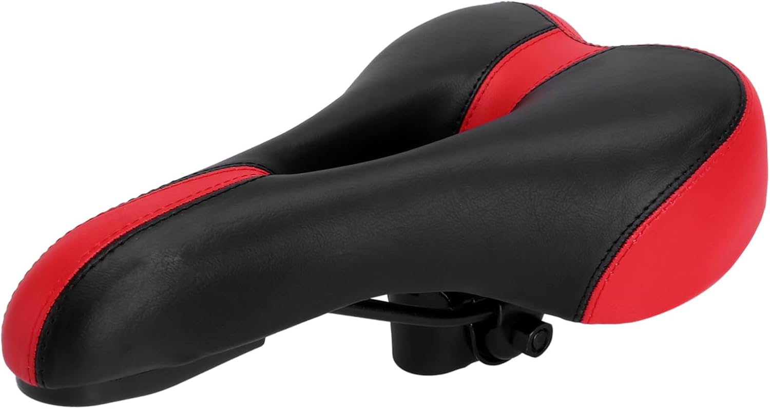 BESPORTBLE Comfortable Wide Bicycle Seat Cushion Pad for Road and Mountain Bikes Lightweight Gel Saddle for Men Women Easy to Mount and Wash Cycling Saddle in Red