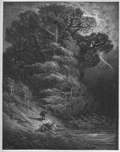 Peinture à l'huile Gustave Doré pour salon moderne - Toile Le Chêne et le Roseau 60x90cm