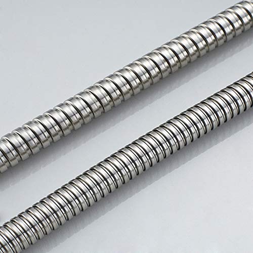 QUNINE Duschschlauch aus Edelstahl, 1,2 m, 1,5 m, 2 m, Duschschlauch, weiches Duschrohr, Flexibles Badezimmer-Wasserrohr, Silber, gemeinsame Sanitärschläuche (120 cm) (150 cm) (200 cm)