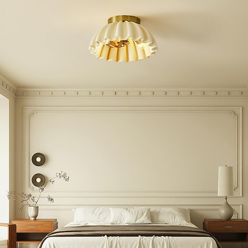 Lampa sufitowa do przedpokoju, balkon, mała, kremowa lampa sufitowa do salonu, korytarz wejściowy z podwójną głowicą E14 * 2, metalowa kuchnia restauracji Isl oświetlenie sufitowe