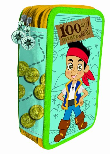 Jake and the Neverland Pirates UVA Fragola - Estuche para lápices (3 cremalleras, incluye bolígrafos)
